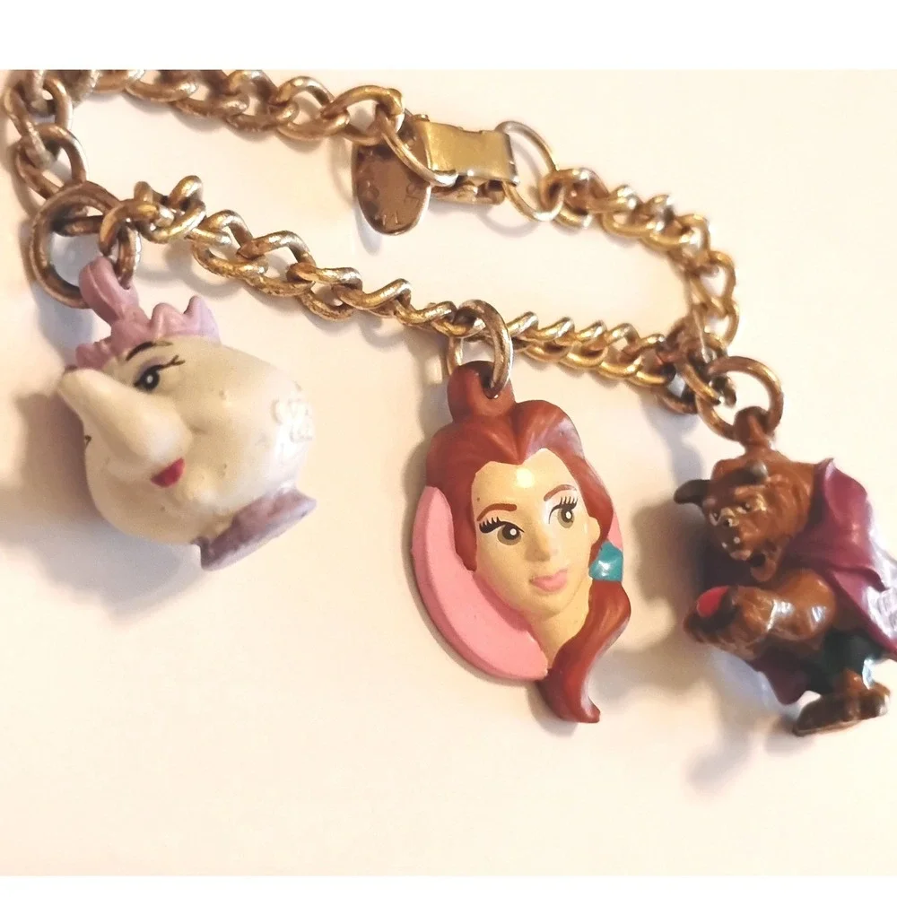 RARE Vintage 1991 Beauty and the Beast Disney Bracelet Kidcore Deadstock Retro